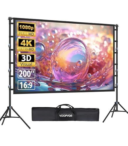 Amazon.com: LEORFI 200 Inch Outdoor Projector Screen with Stand